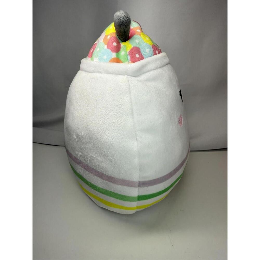 8" Squishmallows Lupi the Cereal Bowl Plush With Spoon White Pastel Stripes - Picture 4 of 7